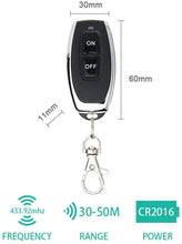 Load image into Gallery viewer, DC 12V 1CH 433Mhz RF Relay Smart Wireless Remote Control Light Switch, 2 Transmitters with 2 Relay Receiver