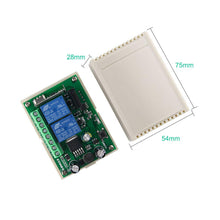 Load image into Gallery viewer, AC/DC 12V 24V 2CH RF Relay Wireless Remote Control Light Switch Garage Door Remote Opener 433Mhz,5 Transmitter with 1pc Relay Receiver