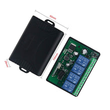 Load image into Gallery viewer, 4 CH AC DC12V 24V 433MHz Remote Relay Module Wireless RF Switch,5 Transmitter and 1 Receiver