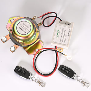 KTNNKG 12V DC Remote Battery Disconnect Switch Auto On Off Kill Switch, 100A Electromagnetic Solenoid Valve Terminal
