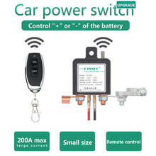 Load image into Gallery viewer, KTNNKG DC12V Remote Battery Disconnect Switch Auto On Off Kill Switch for Car, 200A Electromagnetic Solenoid Valve Terminal