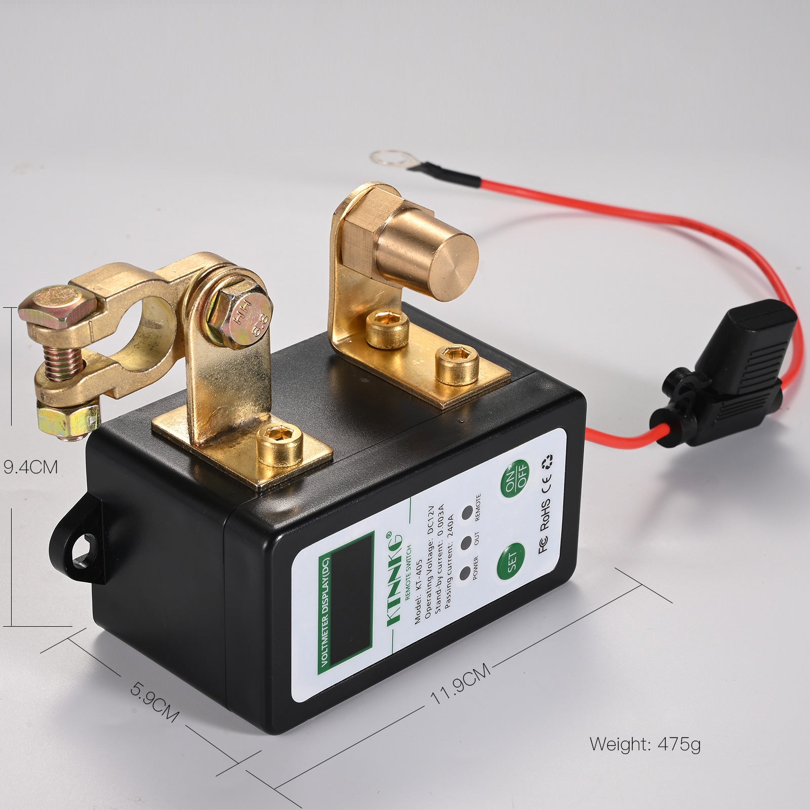 Remote Disconnect KTNNKG DC 12V 240A Remote Battery Disconnect Switch with LED Digital V
